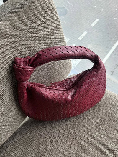 Giselle | Medium Woven Shoulder Bag with Knot