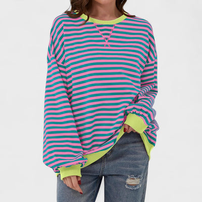 LUKA - Casual Long Sleeve Striped Sweatshirt