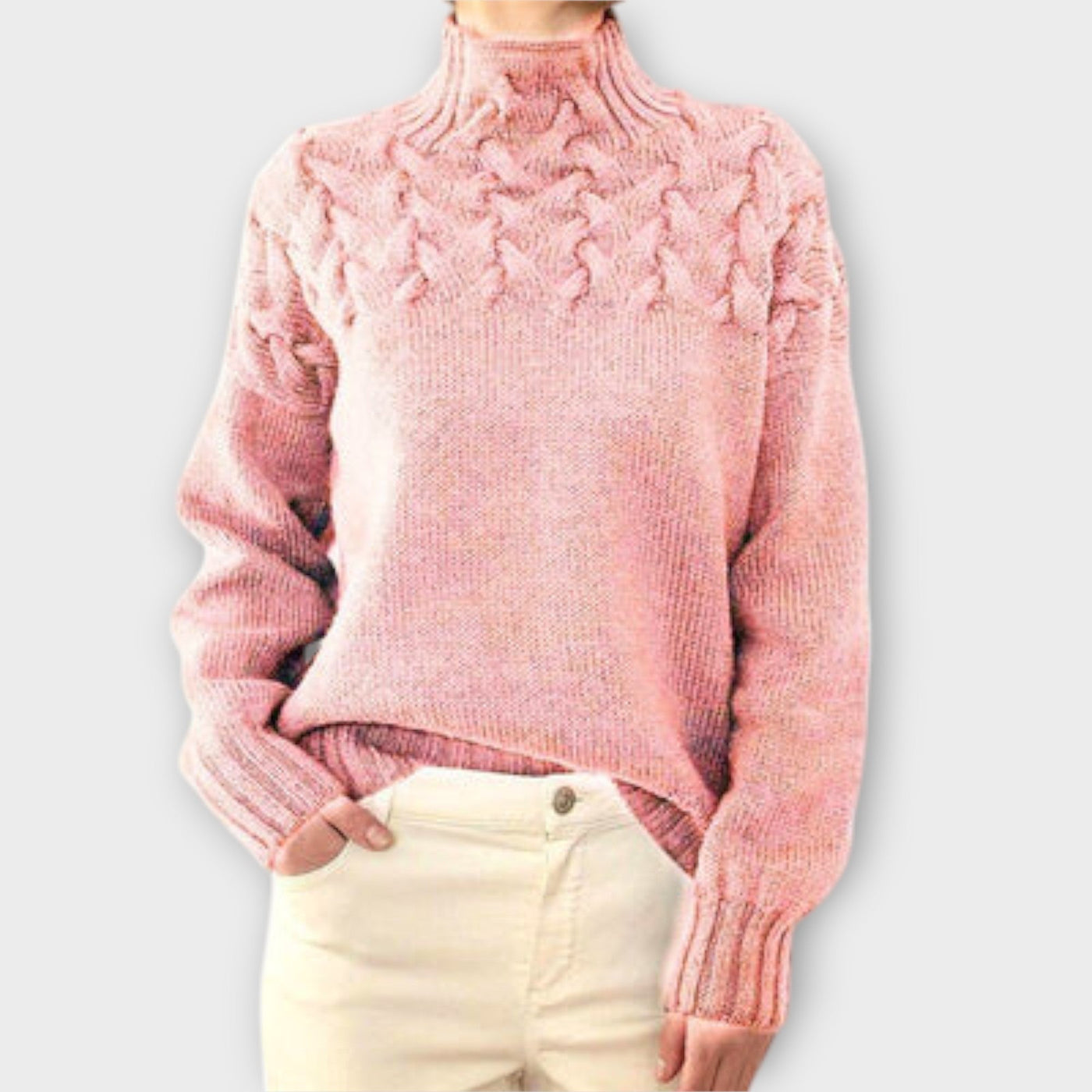Eva - Women's Jumper with Cable Knit Details