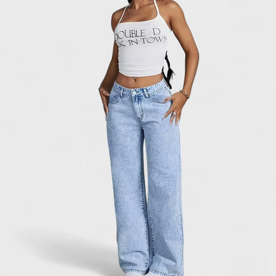 Mara - Women's Wide Leg Straight Jeans