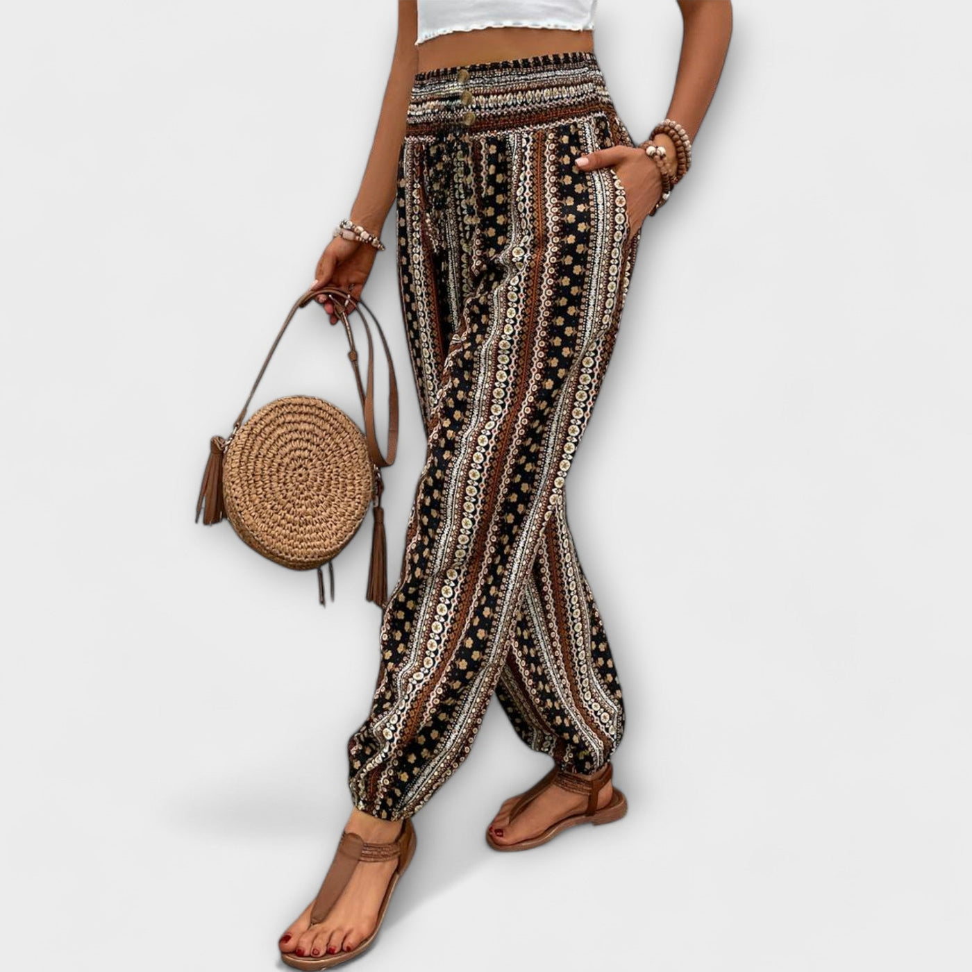 Scarlett - Tights with Ethnic Design