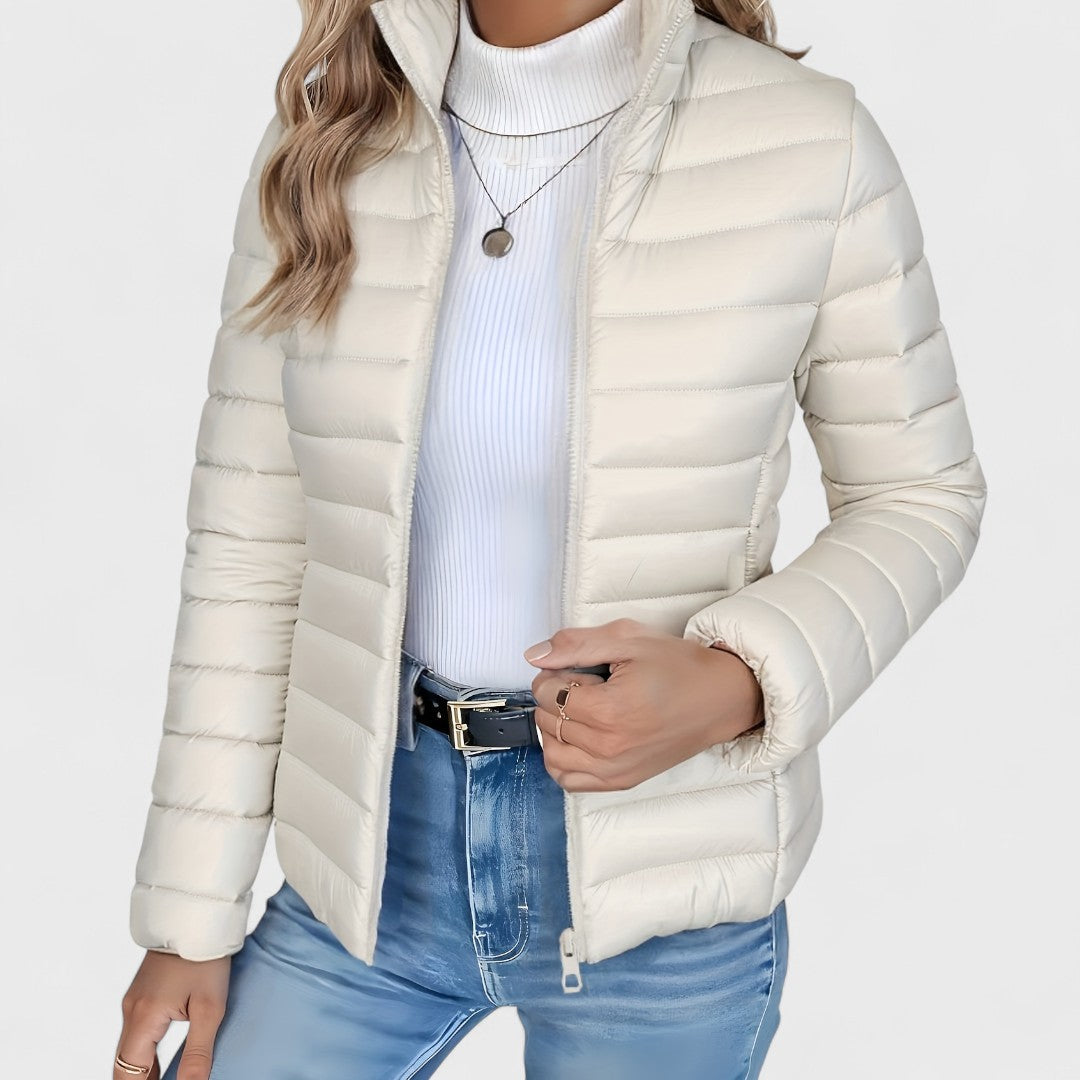 Philipa - Elegant Long Jacket with High Collar