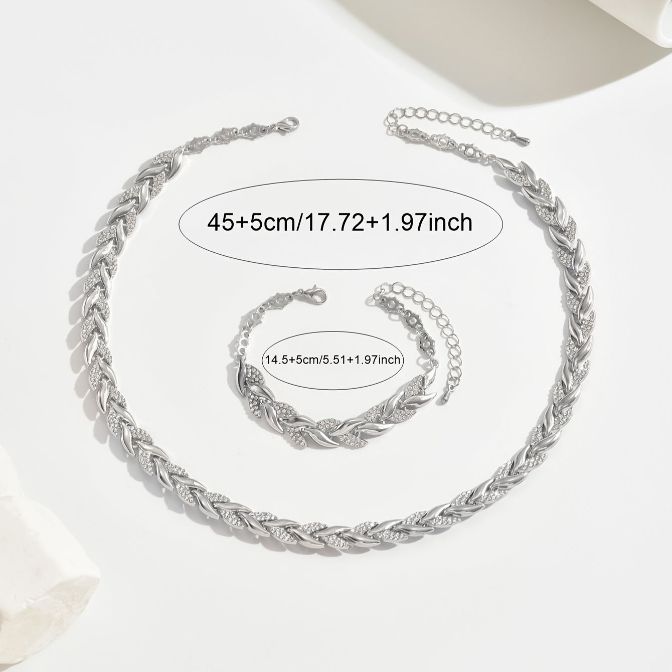 Olivia - Elegant Glass Fish Tail Set with Rhinestones