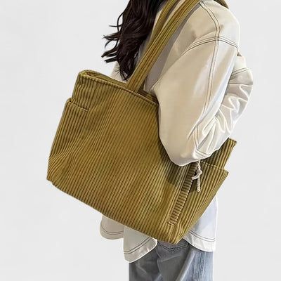 Tilda – Ribbed Tote Bag with Drawstring