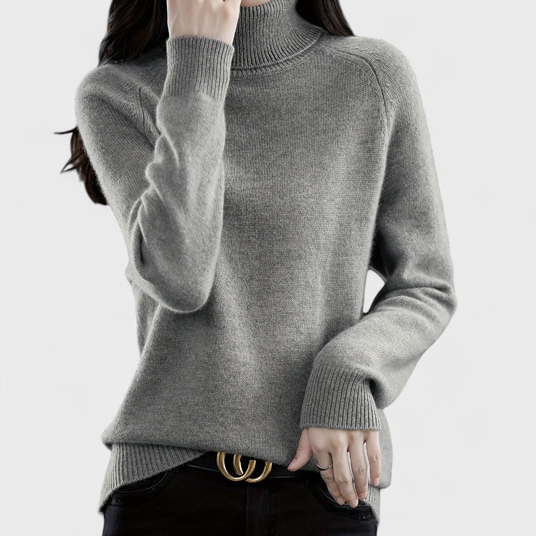 Sapphire - Solid High Neck Jumper