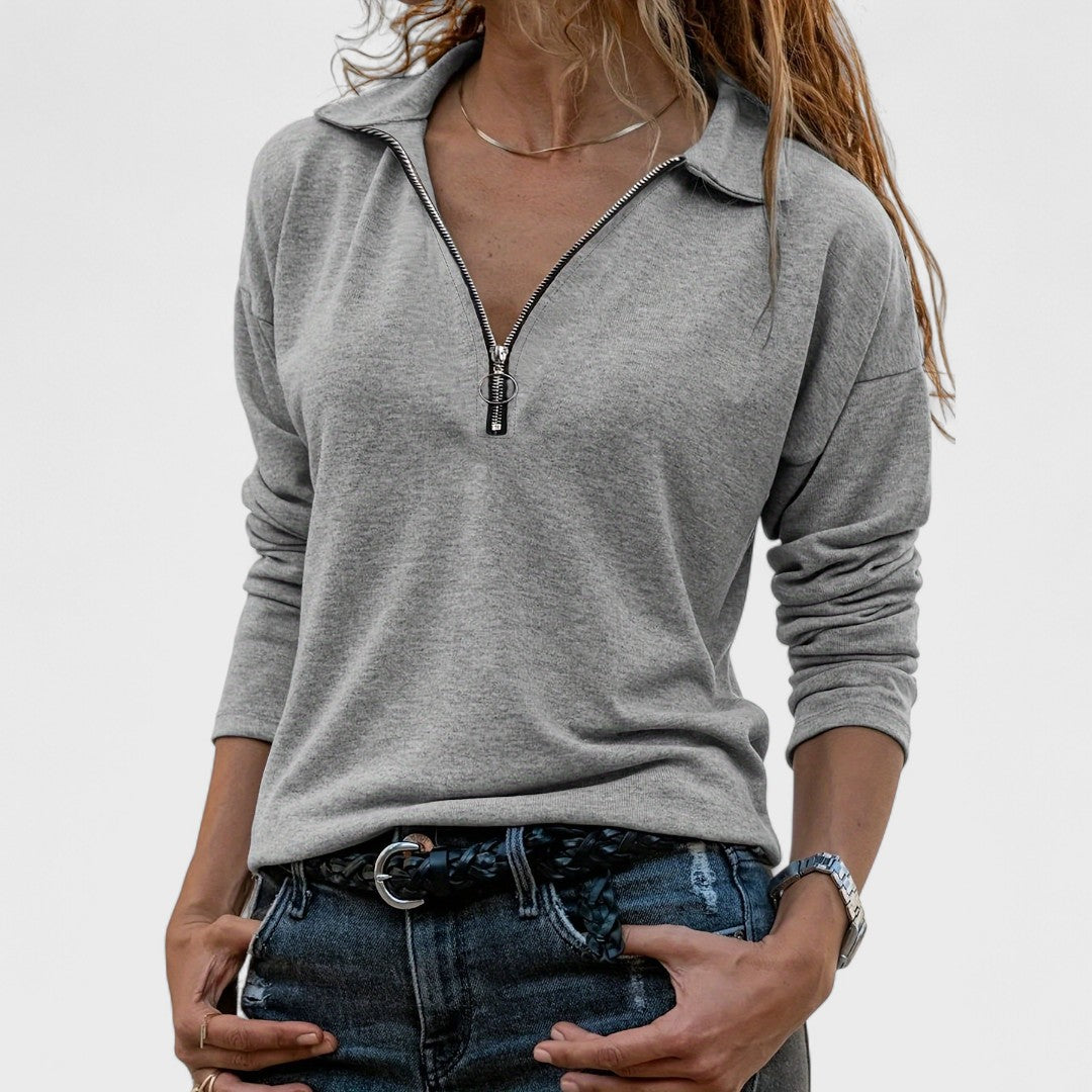 Madonna - Elegant Long-Sleeve Blouse
