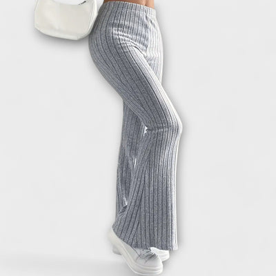 Luretta – Flared Trousers with Fine Structure