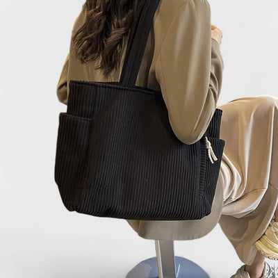 Tilda – Ribbed Tote Bag with Drawstring
