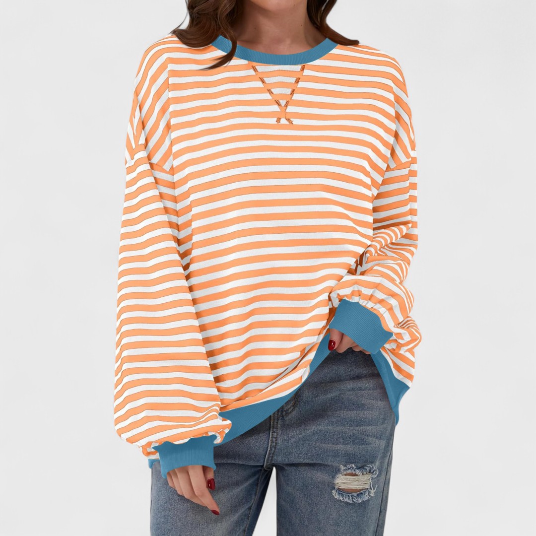 LUKA - Casual Long Sleeve Striped Sweatshirt