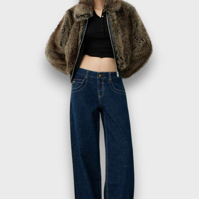 Amelia – Short Faux Fur Jacket with Urban Chic