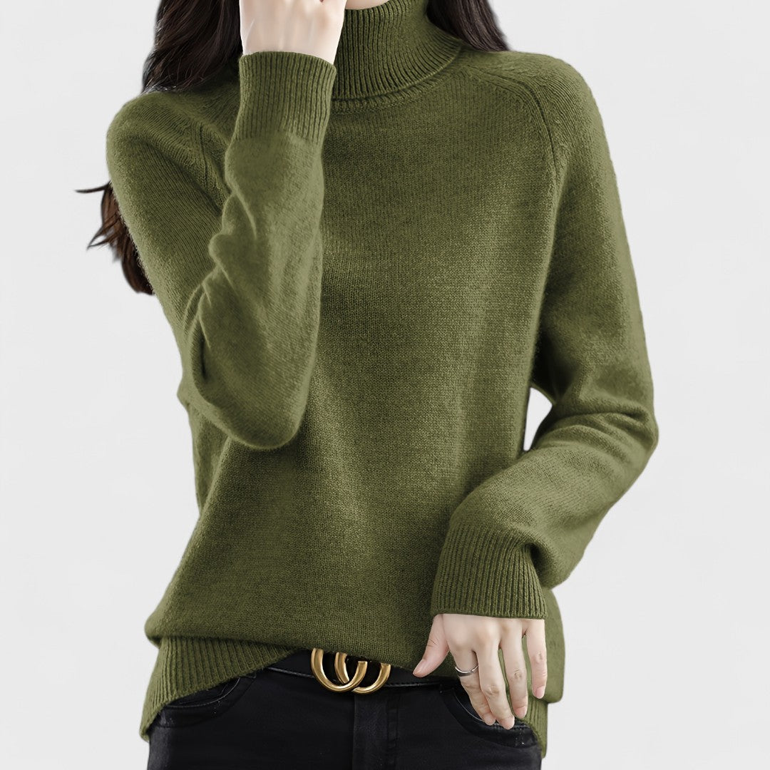 Sapphire - Solid High Neck Jumper