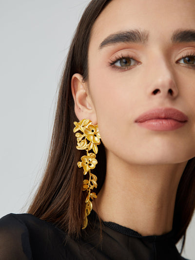 Liana | Fringed Floral Earrings