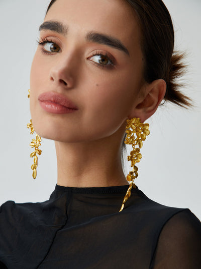 Liana | Fringed Floral Earrings