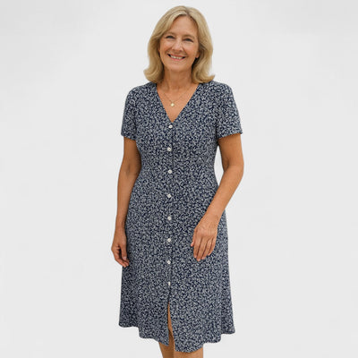 Cavell – Dress with Buttons and V-Neck