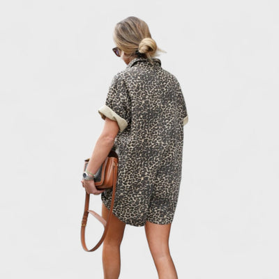 Nonette - Shirt Dress with Leopard Print