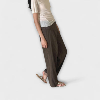 Julia - Striped Foldable Trousers