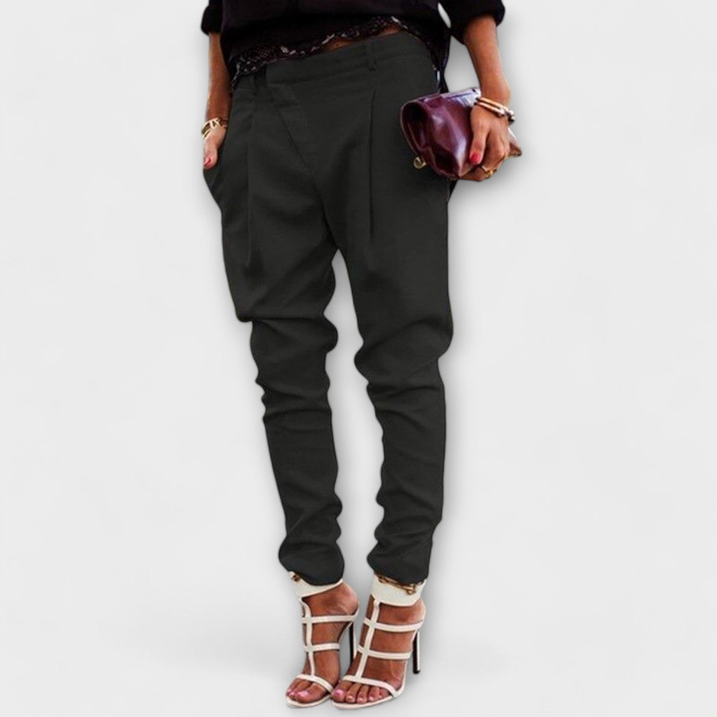 Aravelle – High-Waisted Trousers with Pleats