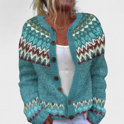 Lianne - Chic Patterned Loose Knit Cardigan