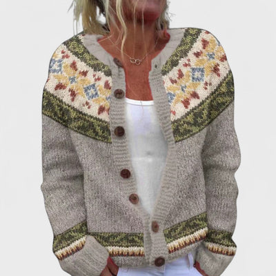 Lianne - Chic Patterned Loose Knit Cardigan