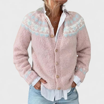 Lianne - Chic Patterned Loose Knit Cardigan