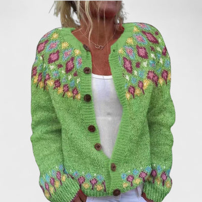 Lianne - Chic Patterned Loose Knit Cardigan