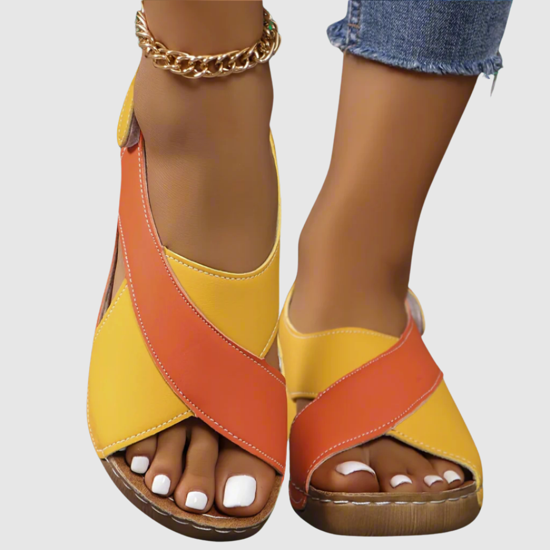 Hildegard - Two-tone Leather Sandals