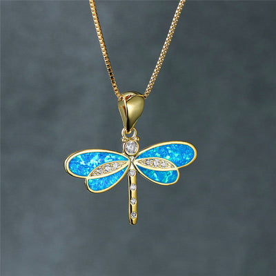 Elunaria – Dragonfly Necklace with Sparkling Accent