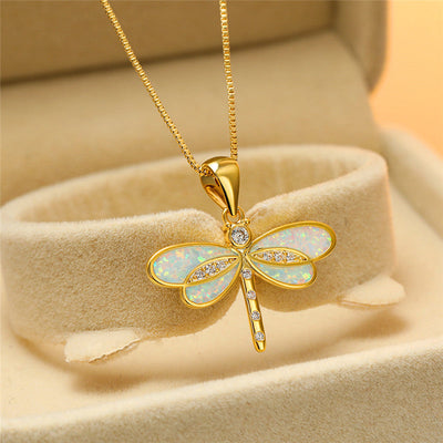 Elunaria – Dragonfly Necklace with Sparkling Accent