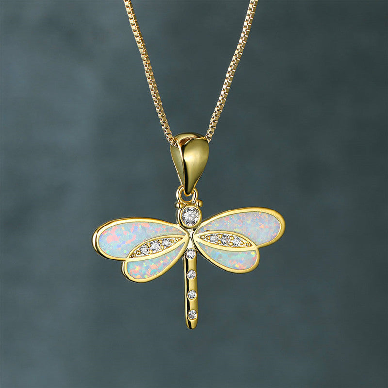 Elunaria – Dragonfly Necklace with Sparkling Accent