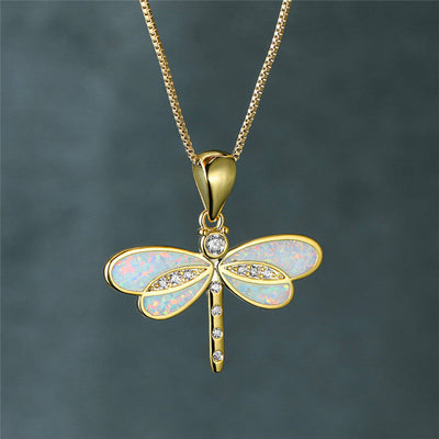 Elunaria – Dragonfly Necklace with Sparkling Accent