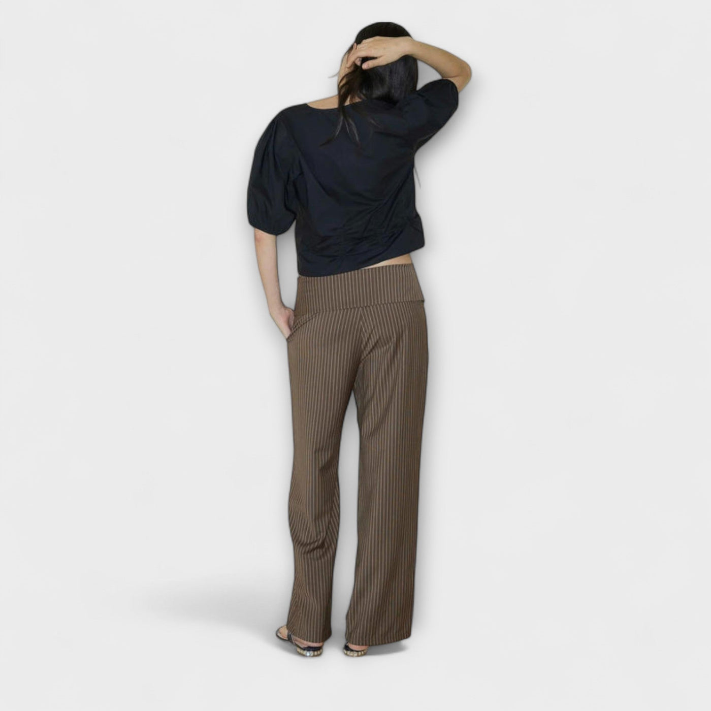 Julia - Striped Foldable Trousers