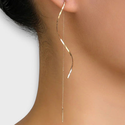 Elwira – Long Wave-Shaped Earrings