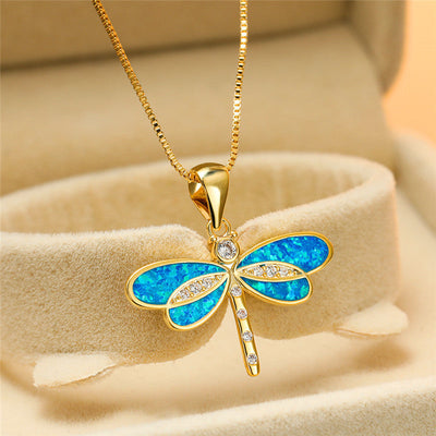 Elunaria – Dragonfly Necklace with Sparkling Accent
