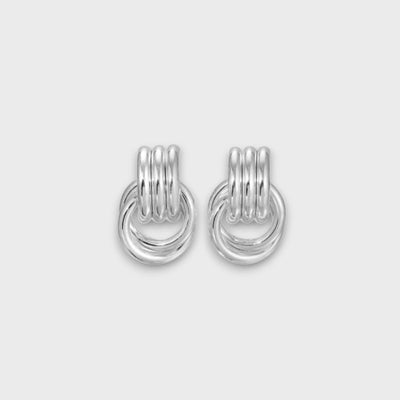 Nela – Filigree Knot Earrings in Gold-Plated Brass