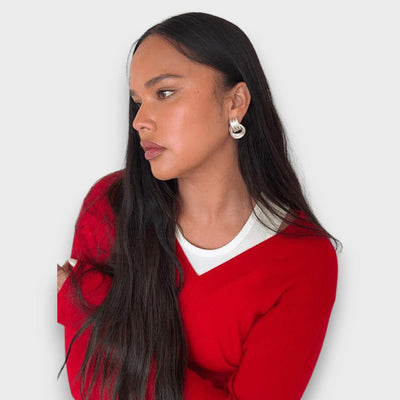 Nela – Filigree Knot Earrings in Gold-Plated Brass