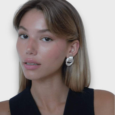 Nela – Filigree Knot Earrings in Gold-Plated Brass