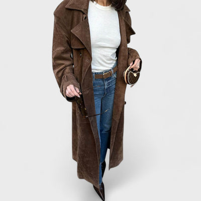 Veronika - Elegant trench coat with high collar