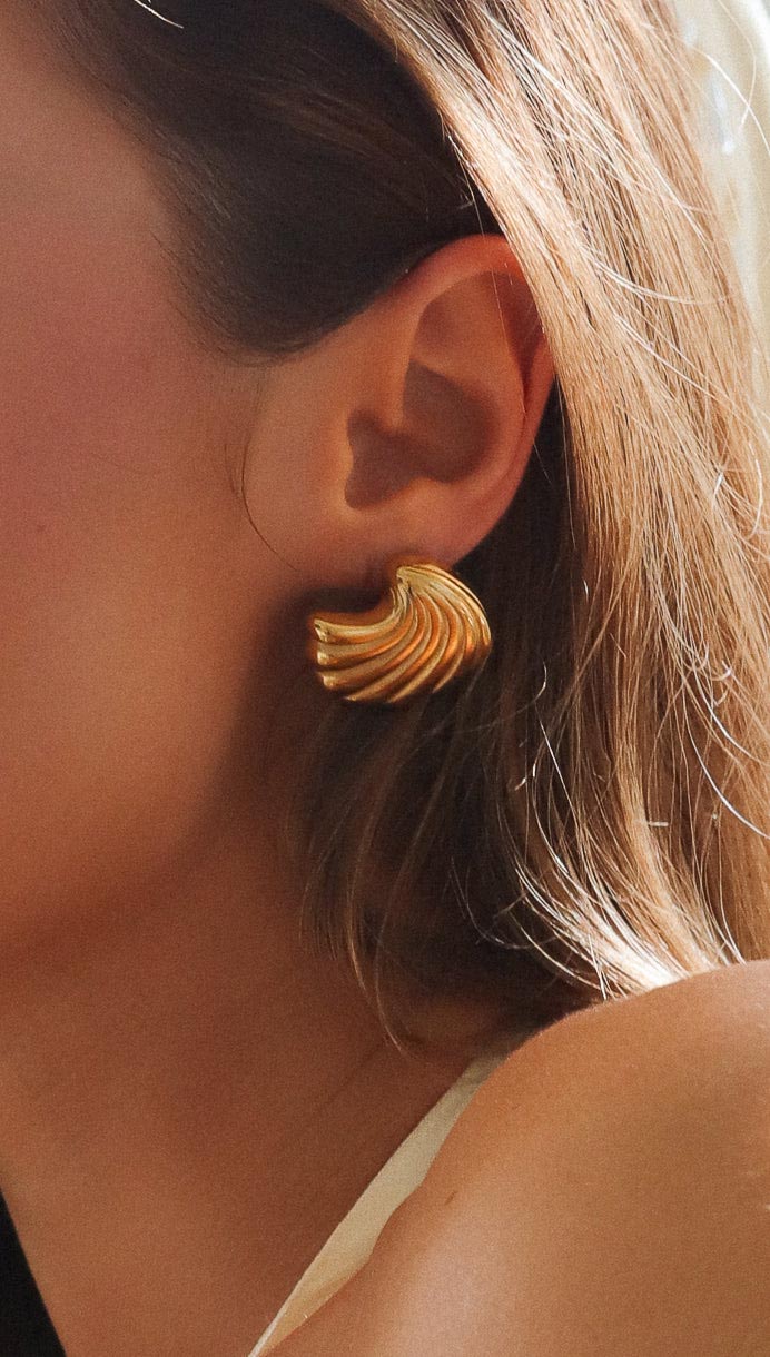 Emery | Gold Shell Earrings