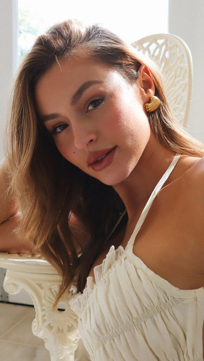 Emery | Gold Shell Earrings