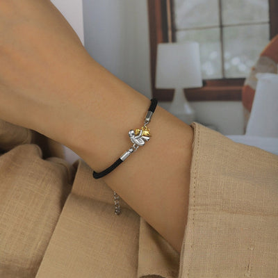 Elisa - Bracelet with cord and dog icon