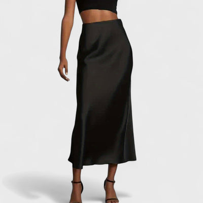 Sasha - High-Waisted Midi Skirt in Satin for Women