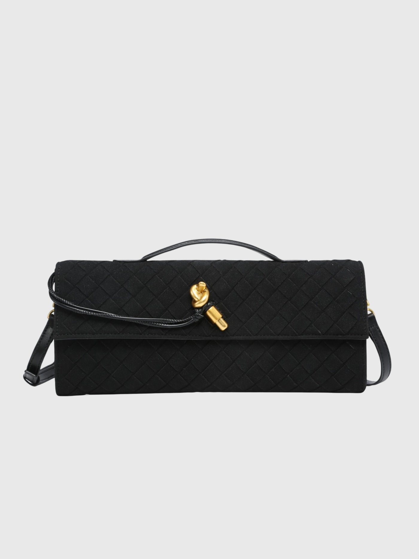 Cherry | Luxury Suede Intrecciato Clutch