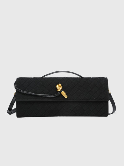 Cherry | Luxury Suede Intrecciato Clutch