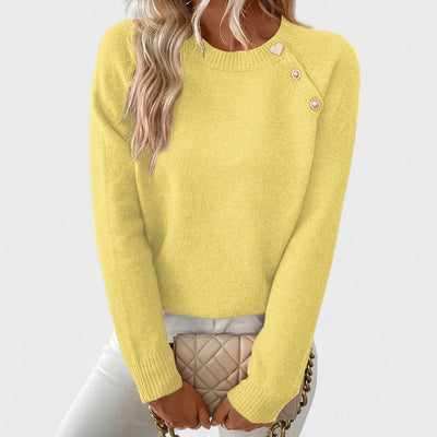 Roxanne - Elegant Women's Asymmetrical One-Shoulder Sweater with Buttons