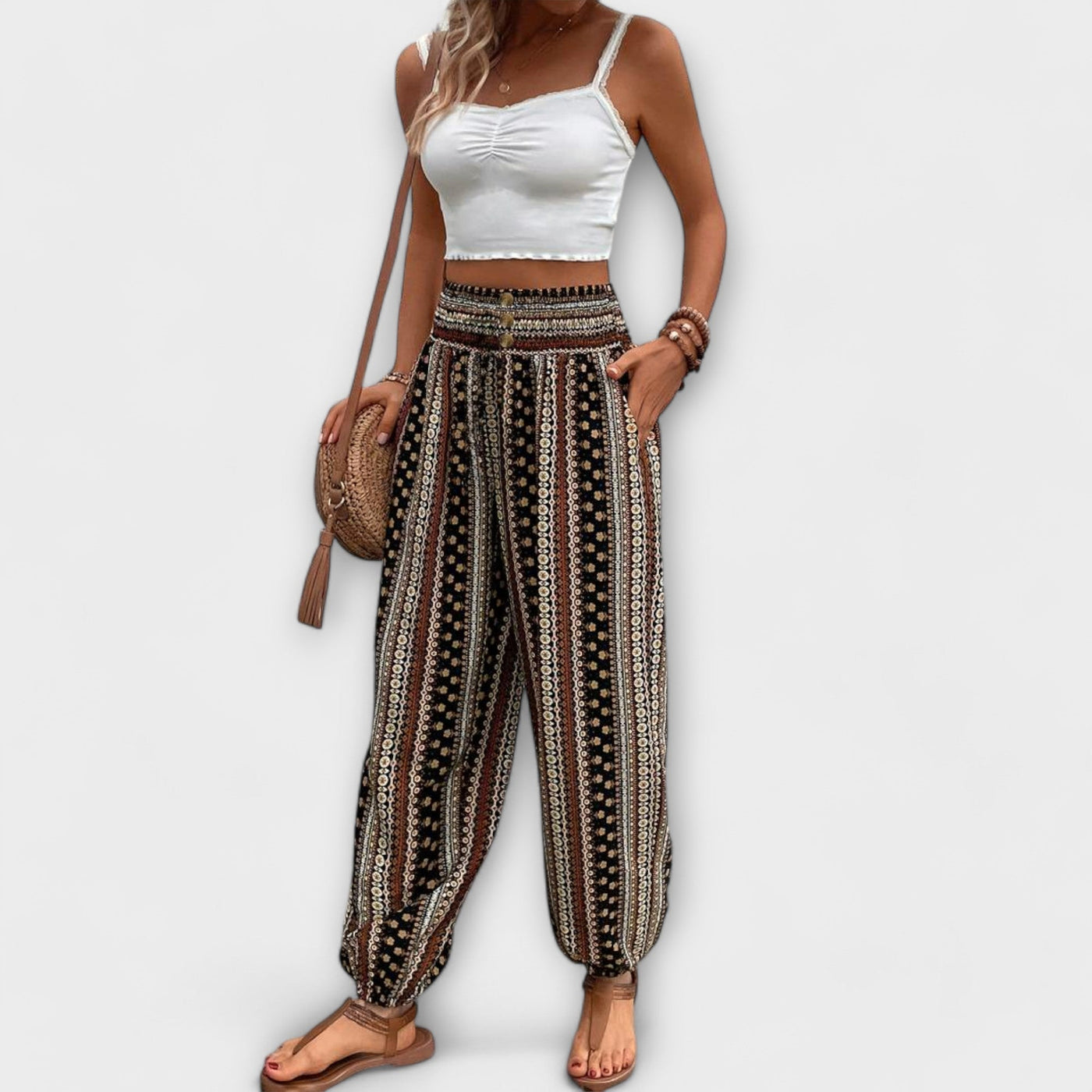 Scarlett - Tights with Ethnic Design