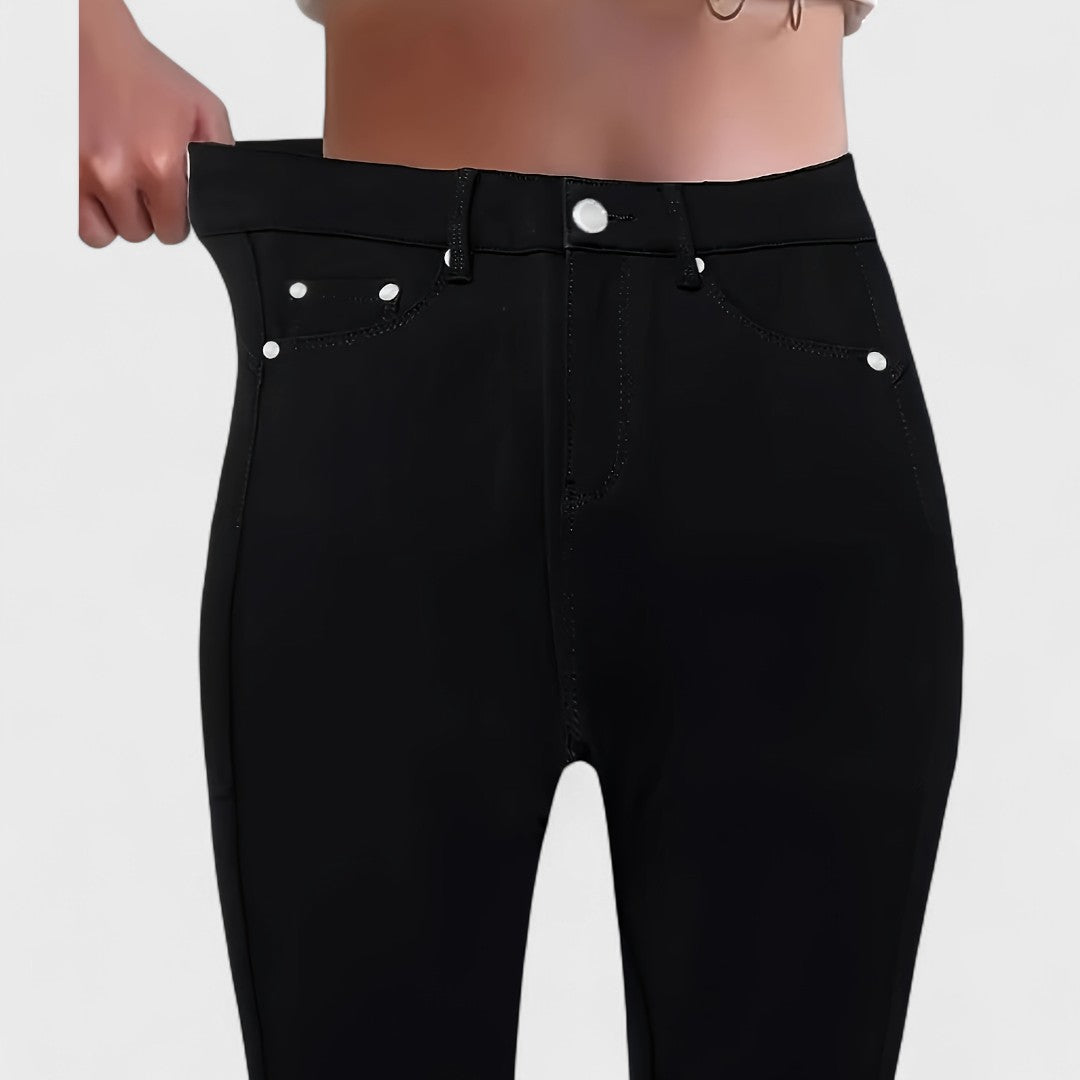 Floriale - Black High-Waisted Denim Jeans for Women
