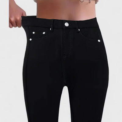 Floriale - Black High-Waisted Denim Jeans for Women