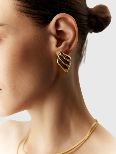 Aitana | Three-Layer Wing-Shaped Earrings