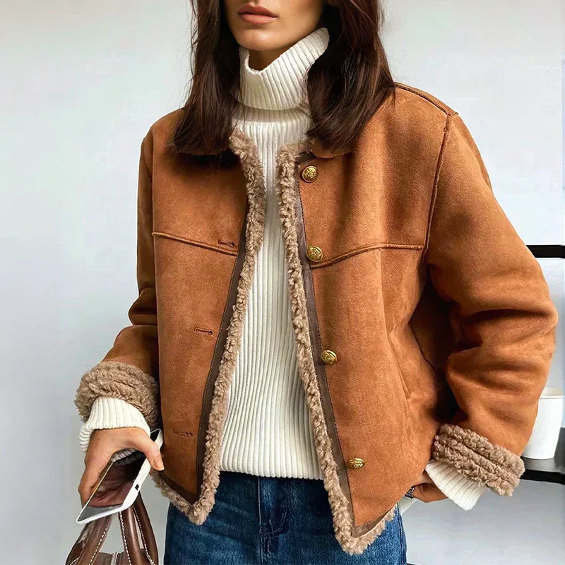 Isabella Faux Fur Button Jacket
