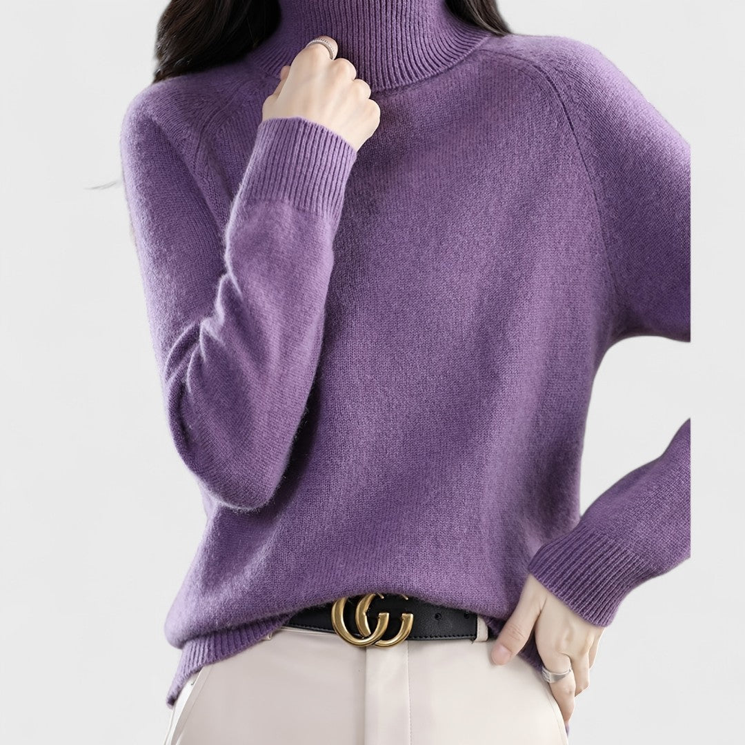 Sapphire - Solid High Neck Jumper